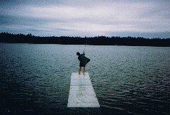 Ben Dorrough; fishing at Moussam Lake in Maine